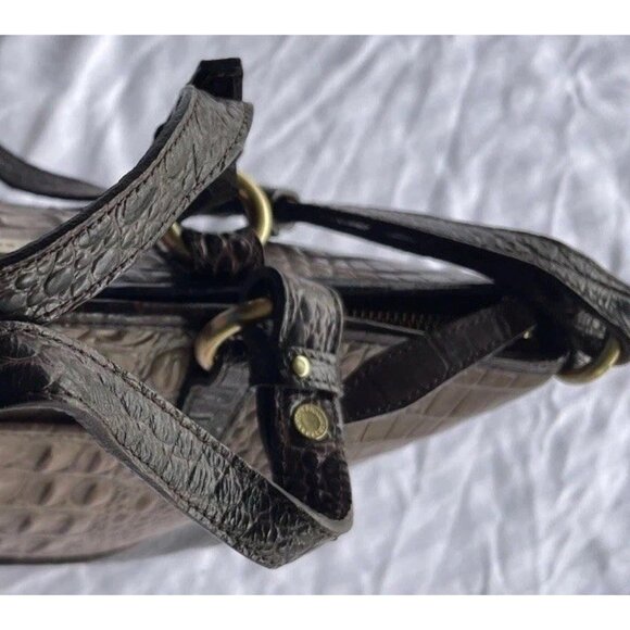 Brahmin Mercury Crescent Textured Leather Medium Asher Satchel Bag Purse - Picture 10 of 16